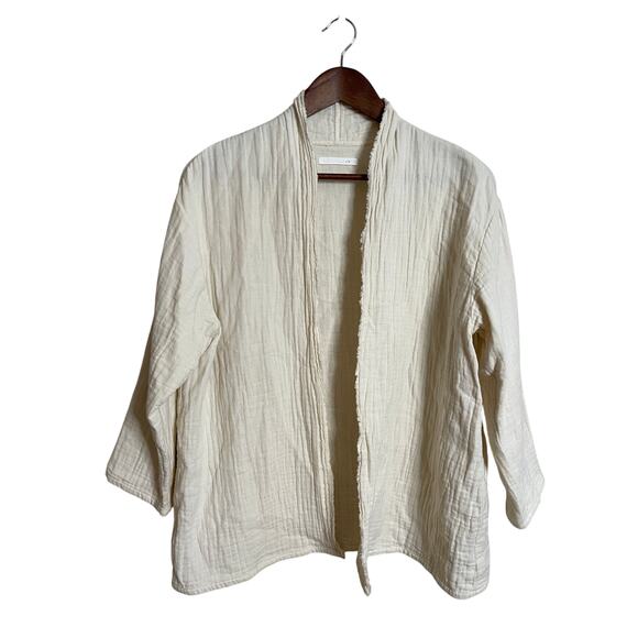Gallerie Vie Japan Gauze Cotton Minimalist Cardigan Womans 3/Large - Picture 1 of 11